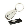 Teardrop Shaped Chrome Bottle Opener Keyring